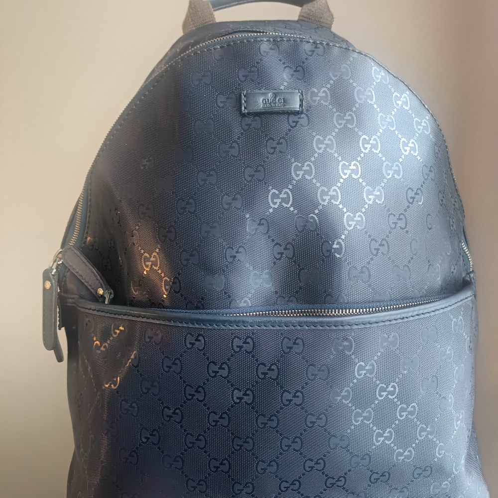 Gucci Navy Monogram Backpack